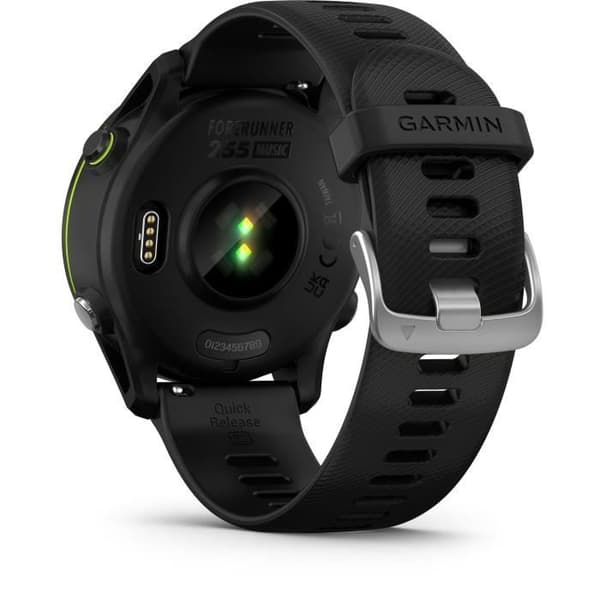 Connected klocka - Garmin - Forerunner 255 Music - Svart - 5 metallknappar - Batteritid 14 dagar