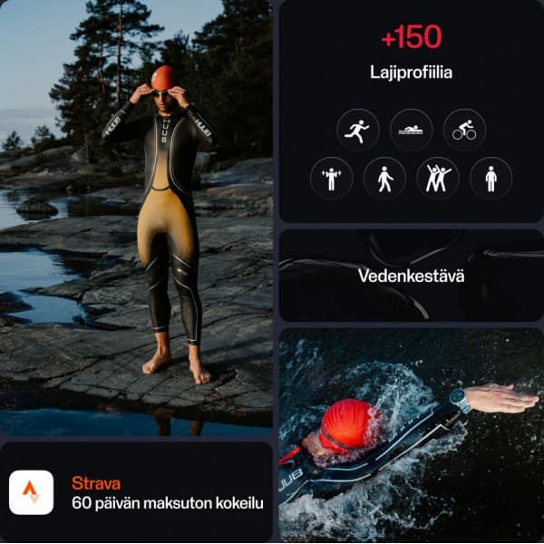 Polar Vantage V3 -premiummotionsklocka, svart + Hook & Loop-nylonrem