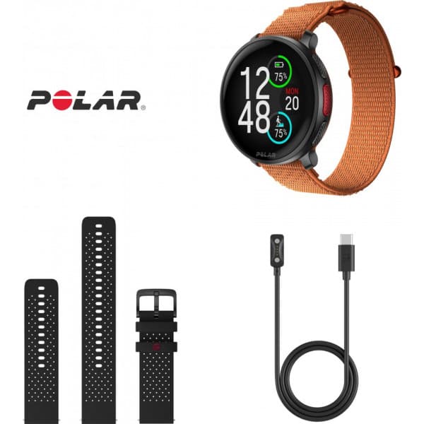 Polar Vantage V3 -premiummotionsklocka, svart + Hook & Loop-nylonrem