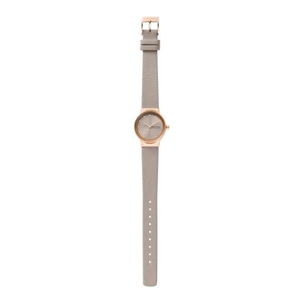 Skagen - Damklocka - Kvarts - Analog - Grått läderband - SKW3005