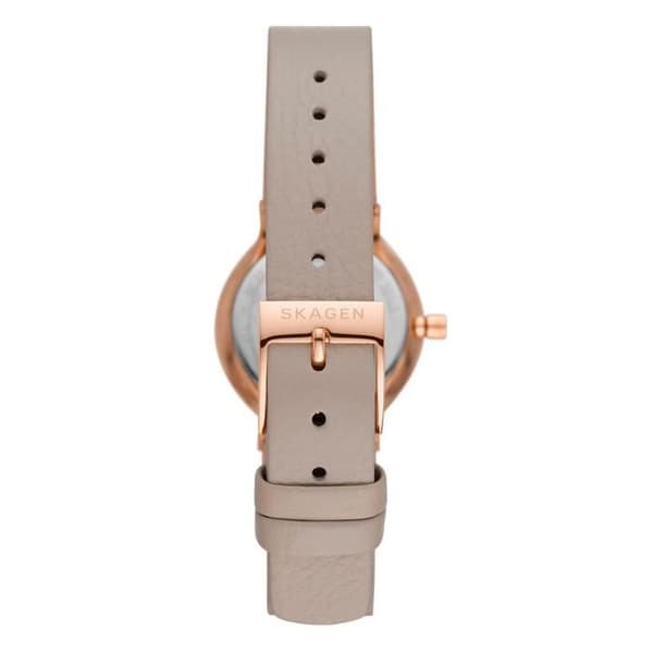 Skagen - Damklocka - Kvarts - Analog - Grått läderband - SKW3005