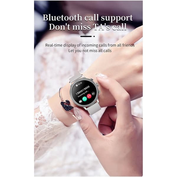 Vanntett elegant Smarwatch for kvinner med to stropper-Helsefunksjoner - Gull