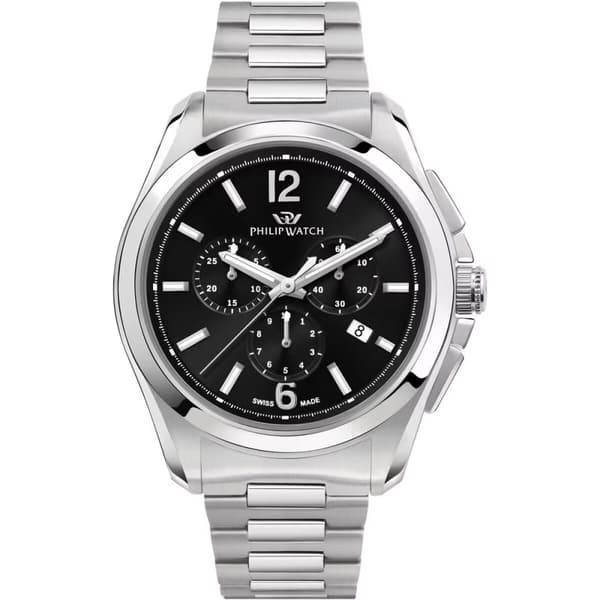 Herrklocka Philip Watch AMALFI CHRONO Svart Silvrig (Ø 43 mm)