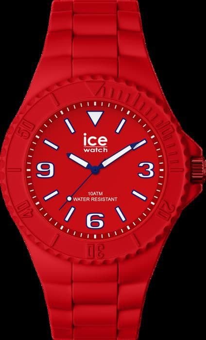 ICE WATCH Herrklocka - Analog Quartz - Röd silikonrem - Vattentålig 10 Atm