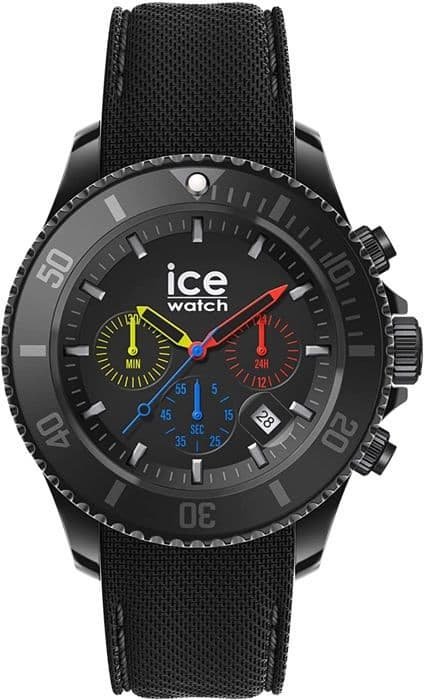 Herrklocka ICE WATCH Quartz Chronograph Svart silikonarmband 019842