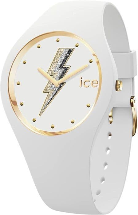 Klocka - ICE WATCH - Ice Glam Rock - Vit silikon - Vattentät 10 Atm - Storlek S
