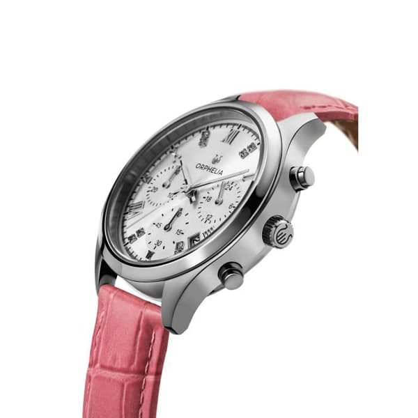 Klocka - ORPHELIA - OR31801 - Kvarts - Chronograf - Rosa Läder