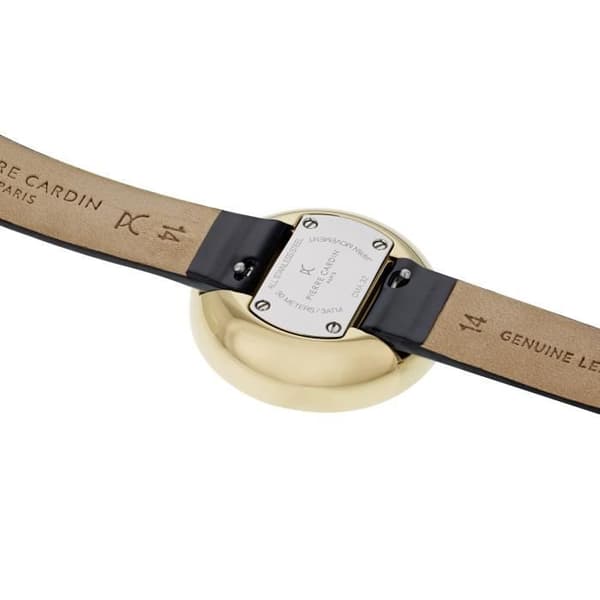 Pierre Cardin Damklocka i svart läder - Analog Quartz - CMA.0002