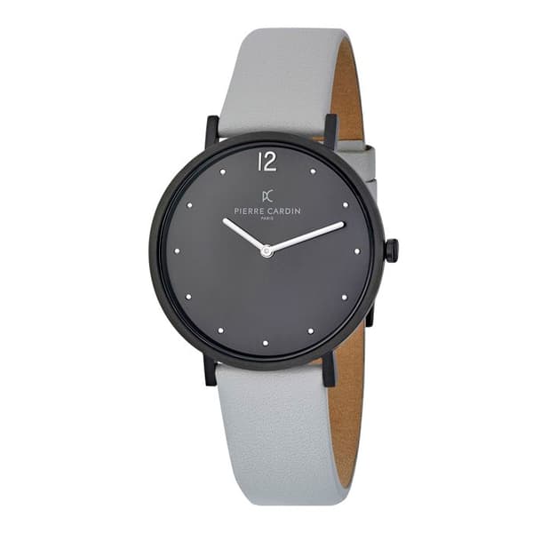 Pierre Cardin Unisex Quartz Analog Grey Läderklocka CBV.1037