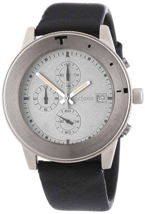 Chronograph Watch - TECTONIC - 41-6900-84 - Svart läder - Vattentålig 5 bar - 40 mm