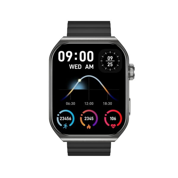 Forever Tiron SWM-300 smartwatch med AMOLED-skärm, IP67 och trådlös laddning - Svart