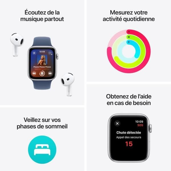 Apple Watch SE GPS + Cellular - 44 mm - Midnight aluminiumfodral - Ink Sport Loop Strap