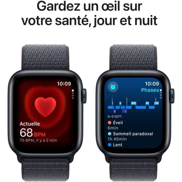 Apple Watch SE GPS + Cellular - 44 mm - Midnight aluminiumfodral - Ink Sport Loop Strap