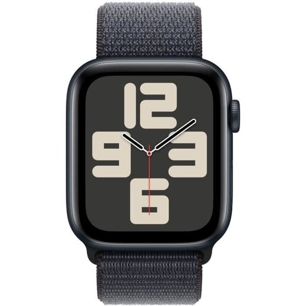 Apple Watch SE GPS + Cellular - 44 mm - Midnight aluminiumfodral - Ink Sport Loop Strap