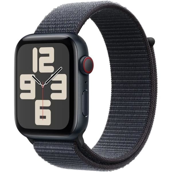 Apple Watch SE GPS + Cellular - 44 mm - Midnight aluminiumfodral - Ink Sport Loop Strap