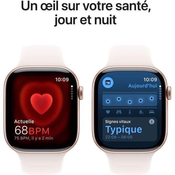 Apple Watch Series 10 GPS + Cellular - 46 mm - Rose Gold Aluminiumfodral - Light Blush Sport Band - M/L
