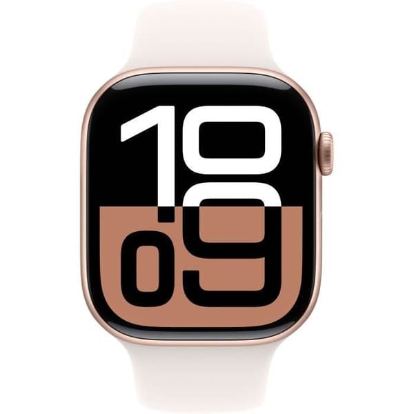 Apple Watch Series 10 GPS + Cellular - 46 mm - Rose Gold Aluminiumfodral - Light Blush Sport Band - M/L