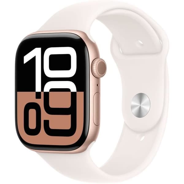 Apple Watch Series 10 GPS + Cellular - 46 mm - Rose Gold Aluminiumfodral - Light Blush Sport Band - M/L