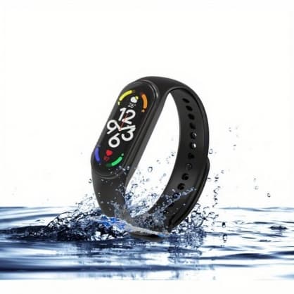 Tarvike, Silikona siksniņa priekš Xiaomi Mi Band -sarja 3 / 4 / 5 / 6 / 7 Melna, Riff