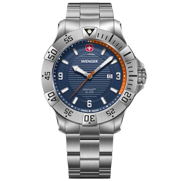 Mens Watch Wenger 01.0641.141, Quartz, 43mm, 20ATM