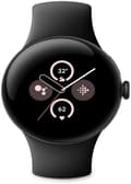 Miniatyrbild 1 av 3: Google Pixel Watch 2 ansluten klocka – Mattsvart aluminiumfodral – Volcanic Black sportrem – Wifi