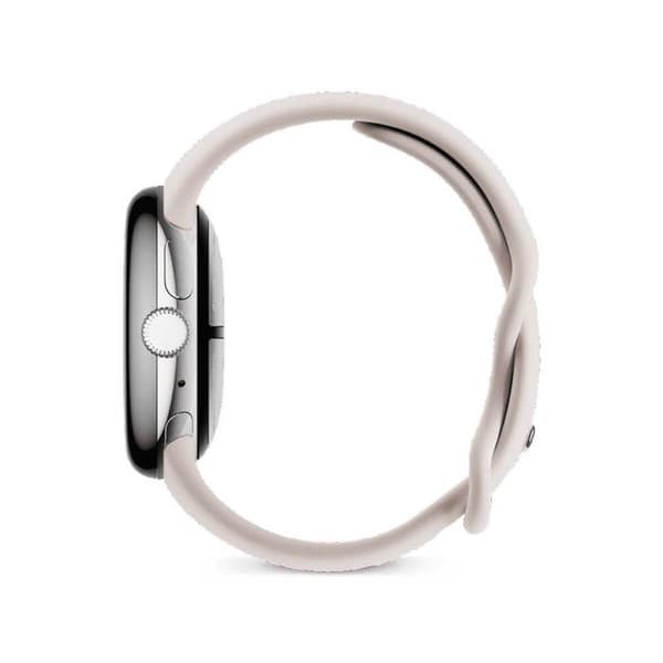 Google Pixel Watch 2 Smartwatch i polerat silver aluminiumfodral Sportband Porslin Wifi