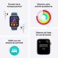 Miniatyrbillede 3 af 5: Apple Watch SE GPS + Cellular - 40 mm - Silver aluminiumfodral - Denim sportband - S/M