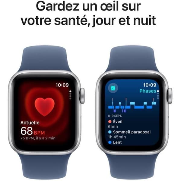Apple Watch SE GPS + Cellular - 40 mm - Silver aluminiumfodral - Denim sportband - S/M