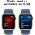Miniatyrbillede 5 af 5: Apple Watch SE GPS + Cellular - 40 mm - Silver aluminiumfodral - Denim sportband - S/M