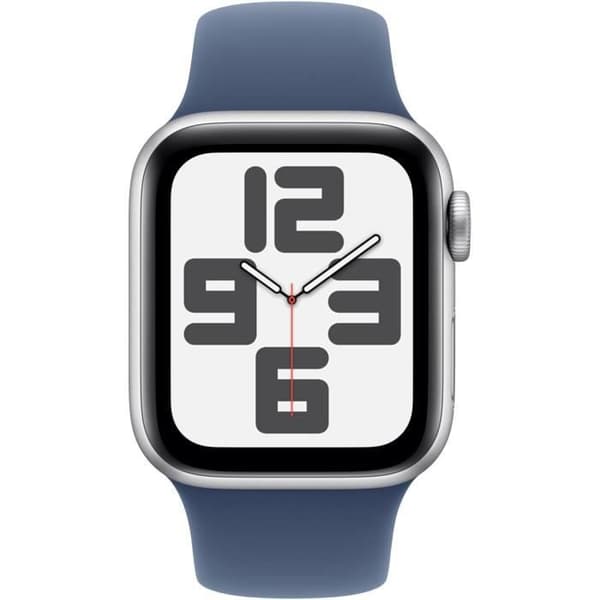 Apple Watch SE GPS + Cellular - 40 mm - Silver aluminiumfodral - Denim sportband - S/M