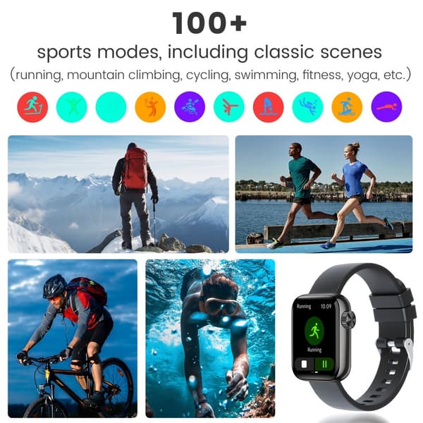 INF Smart Watch med Bluetooth-opkald og sundhedsovervågning - Sølv