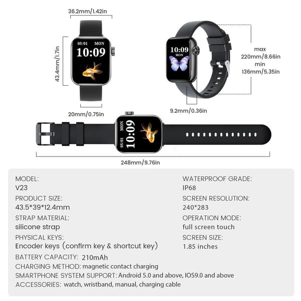 INF Smart Watch med Bluetooth-opkald og sundhedsovervågning - Sølv