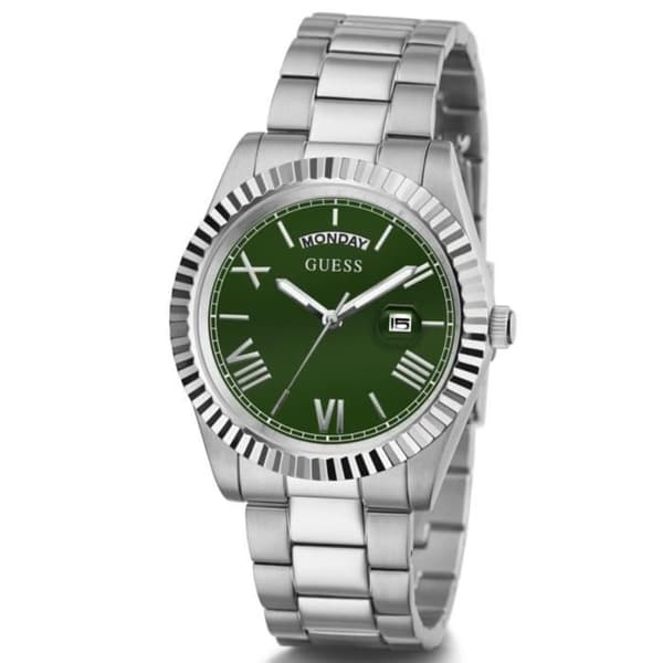 Klocka - Guess - GW0265G10 - Kvarts - Silverfärgad - Grön urtavla