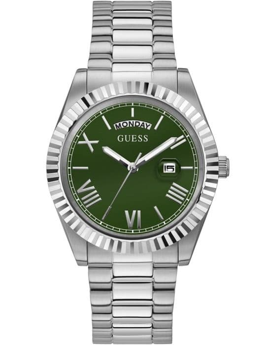 Klocka - Guess - GW0265G10 - Kvarts - Silverfärgad - Grön urtavla