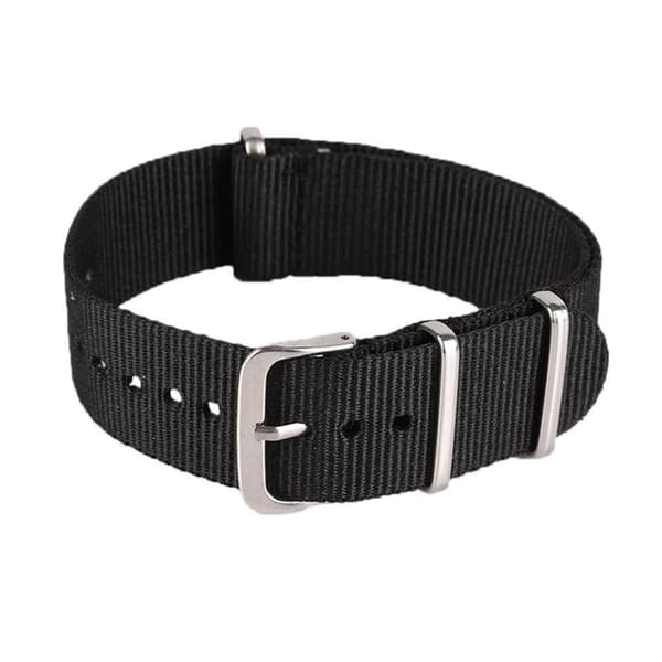 Klockarmband Natoband / nylonband 16 mm olika färger Svart