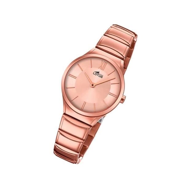 Kvinna Klocka - Lotus - Minimalistisk - Kvarts - Rostfritt stål - Rosé