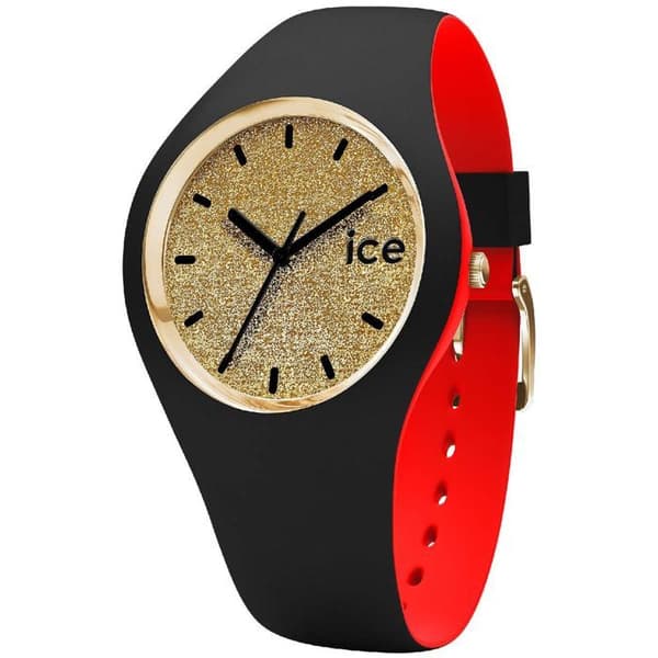 Ice-Watch - ICE loulou Gold Glitter - Svart damklocka med silikonband - 007228 (liten)