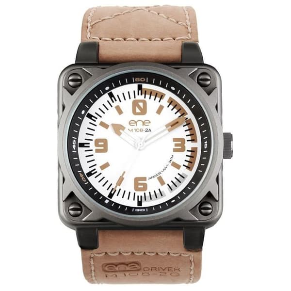 eneWatch UE72432 - Herrklocka - Ljusbrunt läderarmband - Analog kvarts