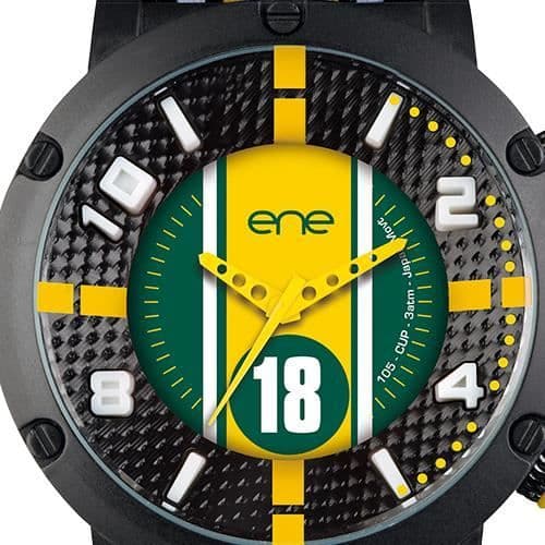 Herrklocka - Ene Watches - eneWatch UE72654 - Grönt, svart och gult nylonband - Analog Quartz