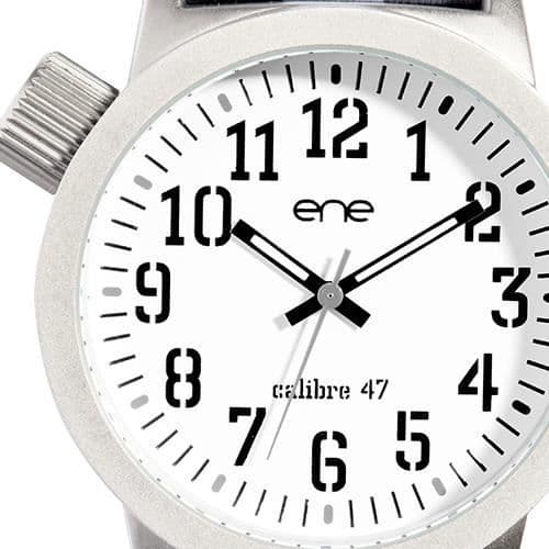 eneWatch herrklocka UE71923 - vitt och grått nylonband - analog kvarts
