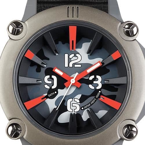Herrklocka - Ene Montres - UE72395 - Svart kamouflage nylonband - Analog Quartz