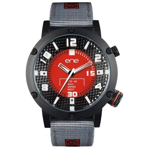 eneWatch UE72708 - Herrklocka - Grå nylonarmband - Analog kvarts