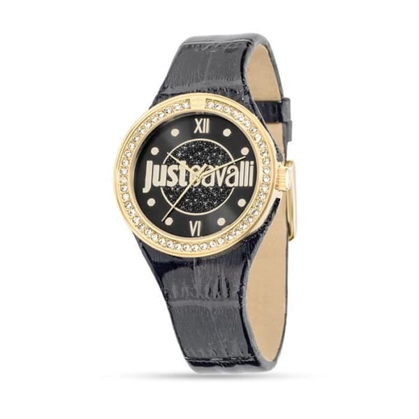 Dameklocka - Just Cavalli - R7251201501 - Kvarts - Analog - Svart Läder