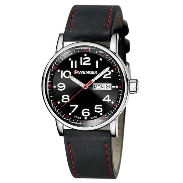 Klocka - WENGER - 01.0341.103 - Kvarts - Analog - Svart läder
