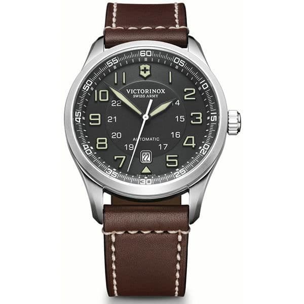 Klocka - VICTORINOX - AIRBOSS V241507 - Mekanisk - Analog - Svart läder