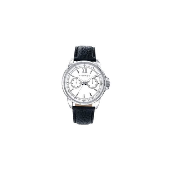 VICEROY KLOCKOR Mod. HERR 401033-03 - MULTIFUNKTIONER - FODRAL AV ROSTFRITT STÅL - 40 mm - LÄDER/CUOIO-REM - VATTENTÅLIG: 50 ME U