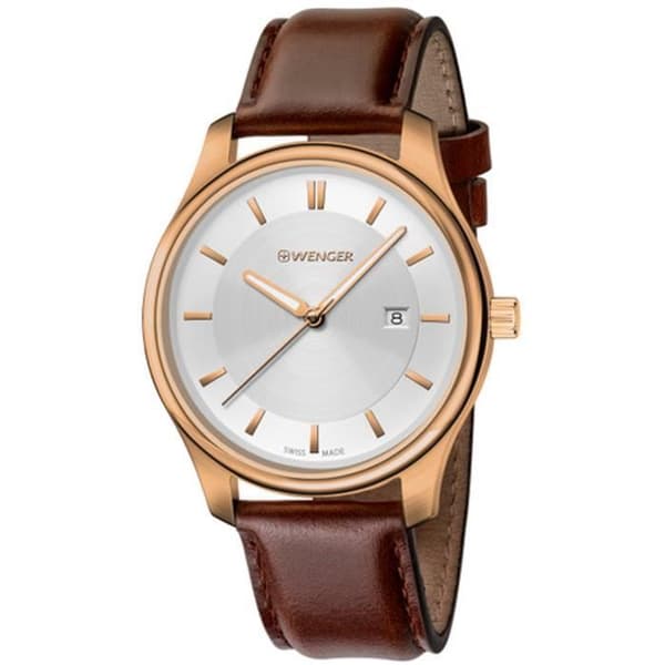 Damklocka - WENGER - CITY CLASSIC 01.1421.102 - Kvarts - Läder - Silver