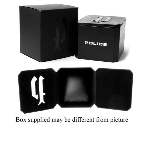 POLIS HERR 48MM BLÅT LÄDERREM QUARTZ BLACK UURURUR 14689JSU/13