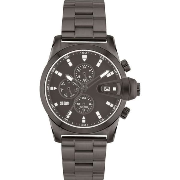 STORM London Manator 47310/TN Armbandsur för män - Andra tidszonen - Svart fodral i rostfritt stål