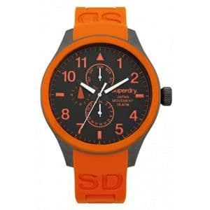 Klocka - Superdry - SYG110O - Kvarts - Svart - Orange Silikonarmband